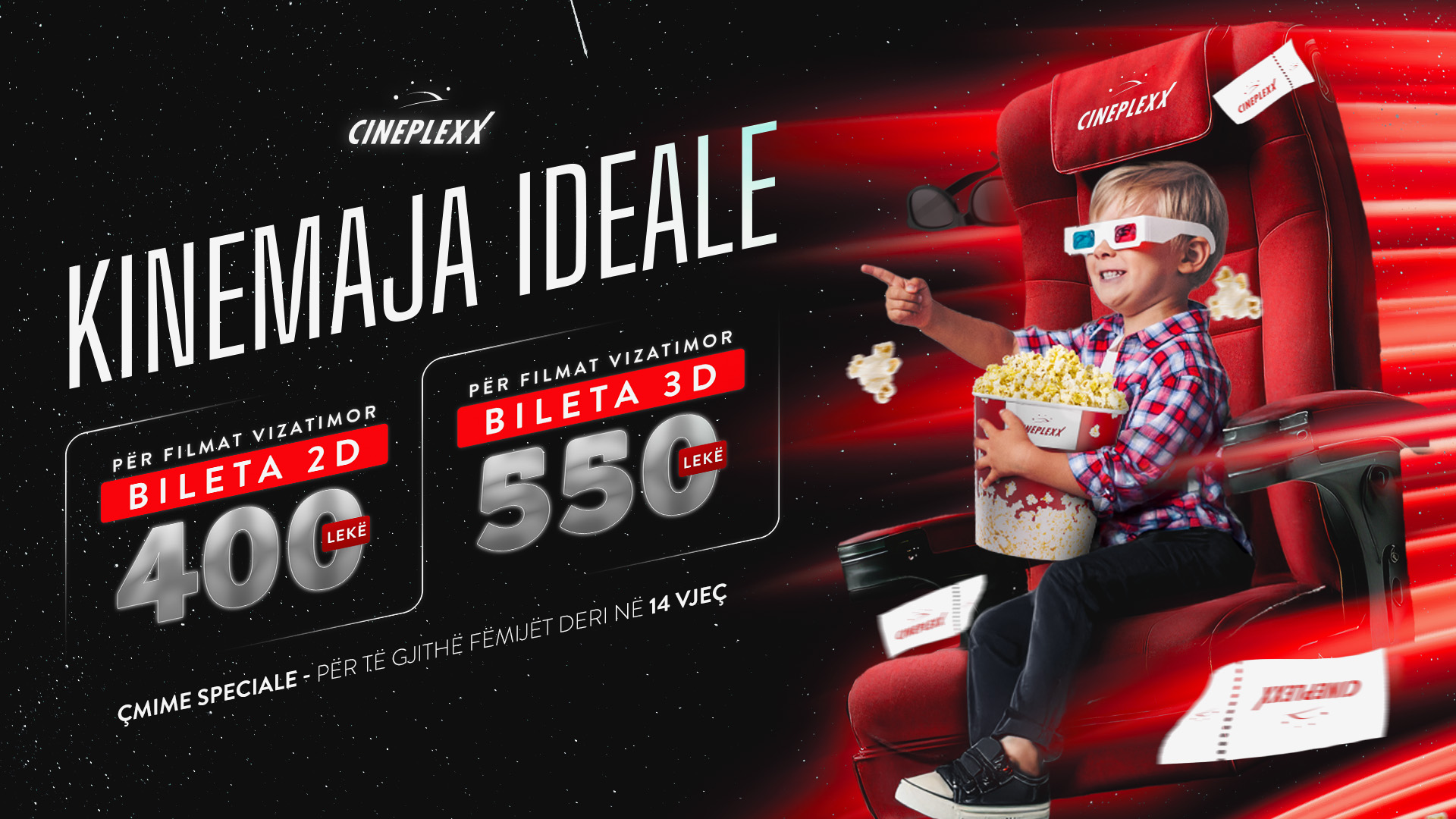 Cineplexx family film offer with two-dimensional and three-dimensional ticket prices