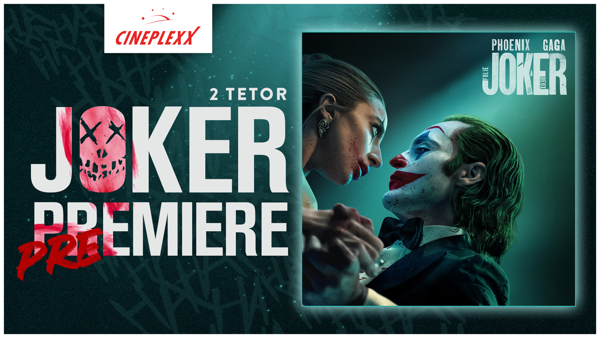 Cineplexx Joker pre-premiere campaign with an October 2 date and film key art