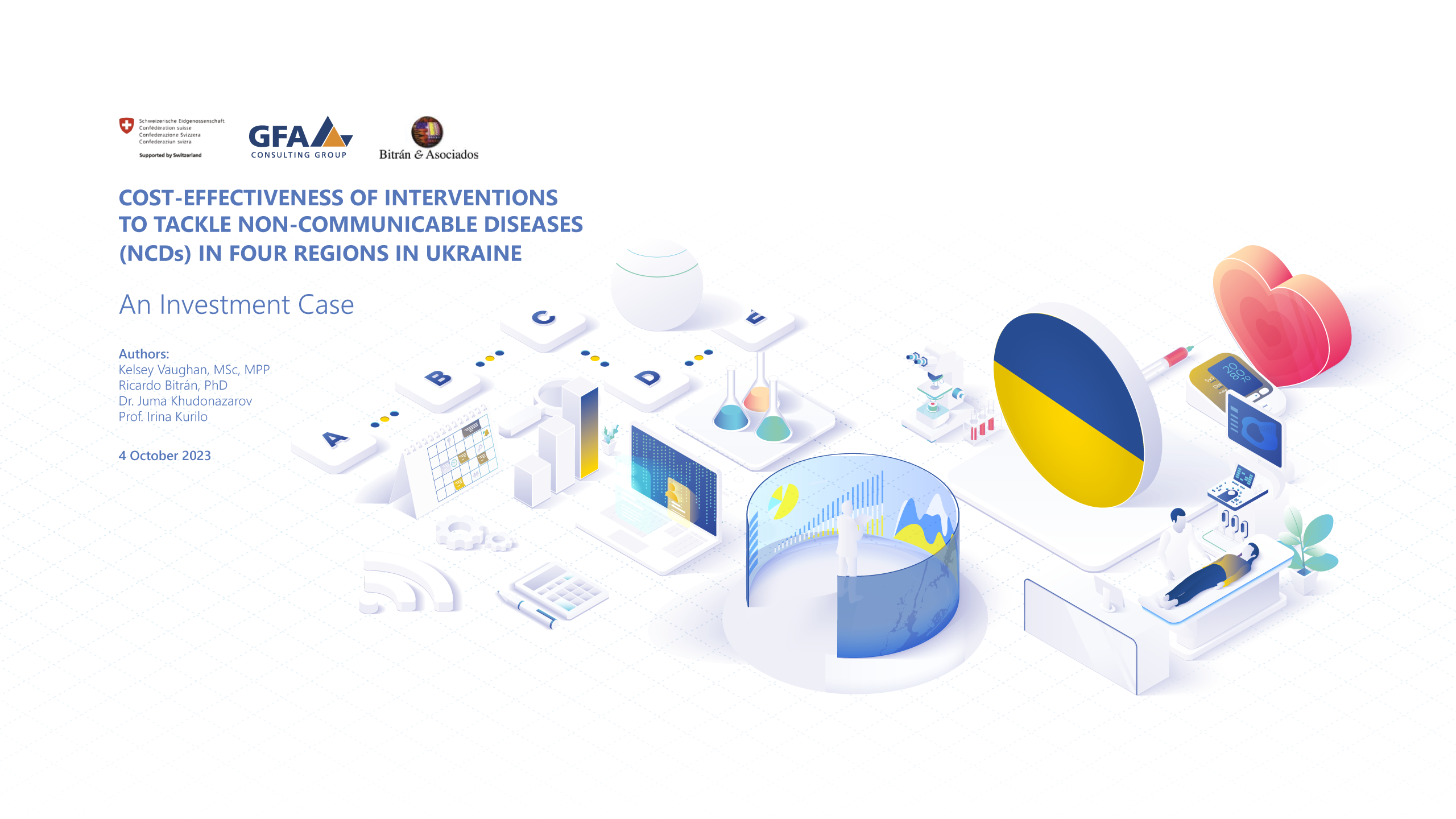 Investment case cover: cost-effectiveness of interventions to tackle non-communicable diseases in four regions in Ukraine, with healthcare and data illustrations
